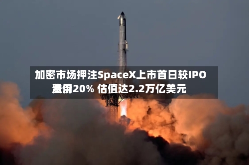加密市场押注SpaceX上市首日较IPO费用溢价20% 估值达2.2万亿美元