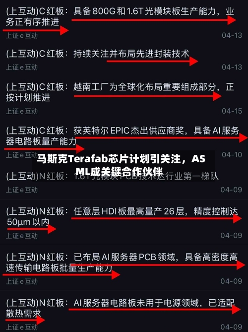 马斯克Terafab芯片计划引关注，ASML成关键合作伙伴-第3张图片