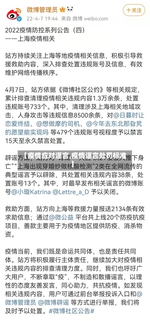 【疫情应对谣言,疫情谣言处罚标准】