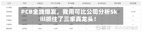 PCB全线爆发	，我用可比公司分析Skill抓住了三家真龙头！-第3张图片
