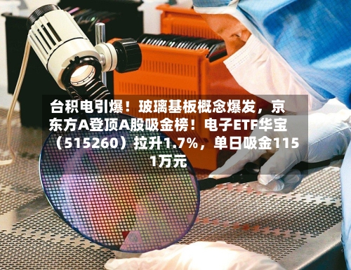台积电引爆！玻璃基板概念爆发，京东方A登顶A股吸金榜！电子ETF华宝（515260）拉升1.7%，单日吸金1151万元