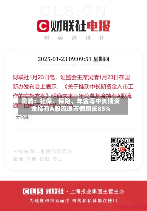 吴清：社保	、保险、年金等中长期资金持有A股流通市值增长85%-第3张图片