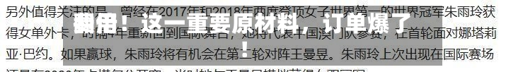 费用翻倍！这一重要原材料，订单爆了！-第3张图片