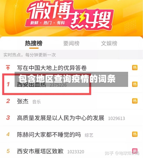 包含地区查询疫情的词条