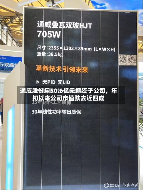 通威股份斥50.6亿元增资子公司，年初以来公司市值跌去近四成-第3张图片