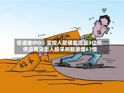信诺维IPO：实控人配偶套现超3亿元 供应商突击入股采购额激增67倍-第2张图片