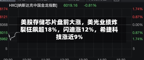 美股存储芯片盘前大涨	，美光业绩炸裂狂飙超18%，闪迪涨12%，希捷科技涨近9%-第3张图片