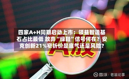 四家A+H同期启动上市：领益智造基石占比最低 放弃“绿鞋”信号何在？安克创新21%窄折价是底气还是风险？-第2张图片