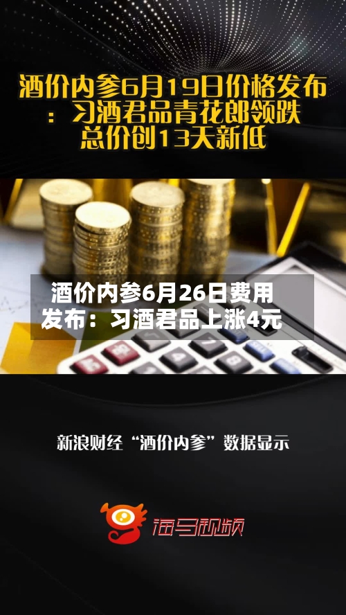 酒价内参6月26日费用发布：习酒君品上涨4元