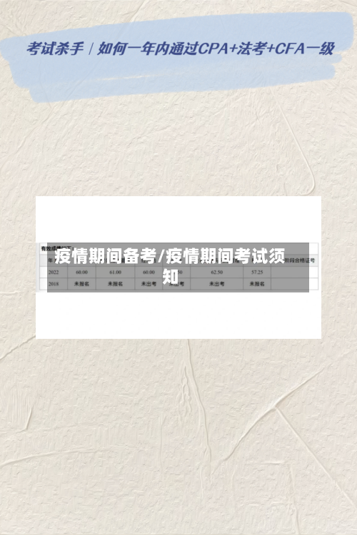 疫情期间备考/疫情期间考试须知