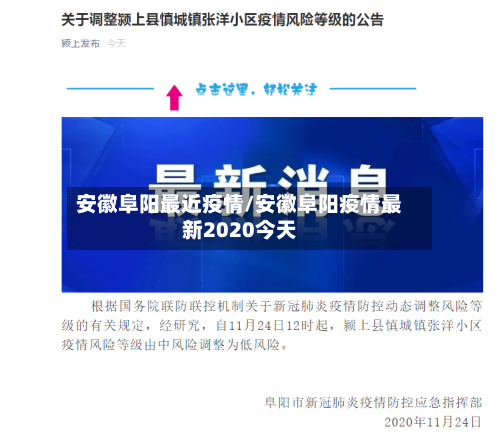 安徽阜阳最近疫情/安徽阜阳疫情最新2020今天