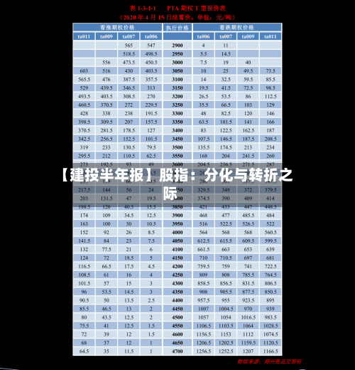 【建投半年报】股指：分化与转折之际