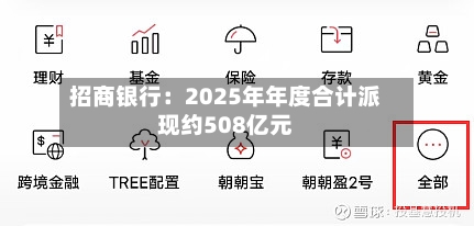 招商银行：2025年年度合计派现约508亿元-第2张图片
