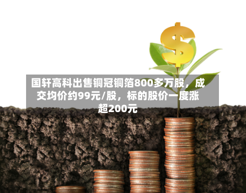 国轩高科出售铜冠铜箔800多万股，成交均价约99元/股	，标的股价一度涨超200元-第3张图片