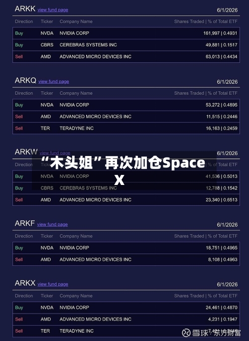 “木头姐”再次加仓SpaceX-第3张图片