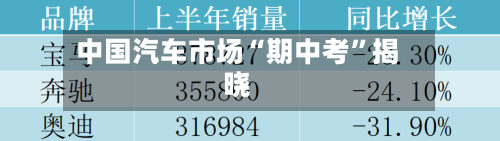 中国汽车市场“期中考”揭晓-第2张图片