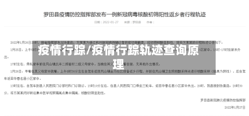 疫情行踪/疫情行踪轨迹查询原理