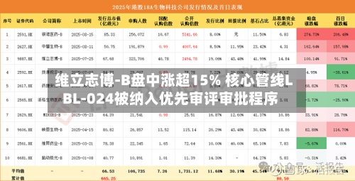 维立志博-B盘中涨超15% 核心管线LBL-024被纳入优先审评审批程序