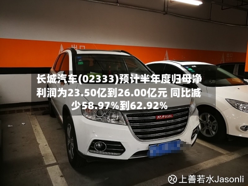 长城汽车(02333)预计半年度归母净利润为23.50亿到26.00亿元 同比减少58.97%到62.92%