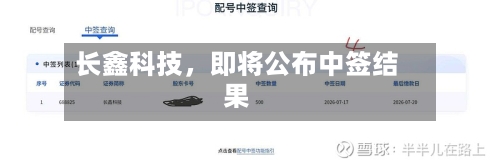 长鑫科技，即将公布中签结果-第3张图片
