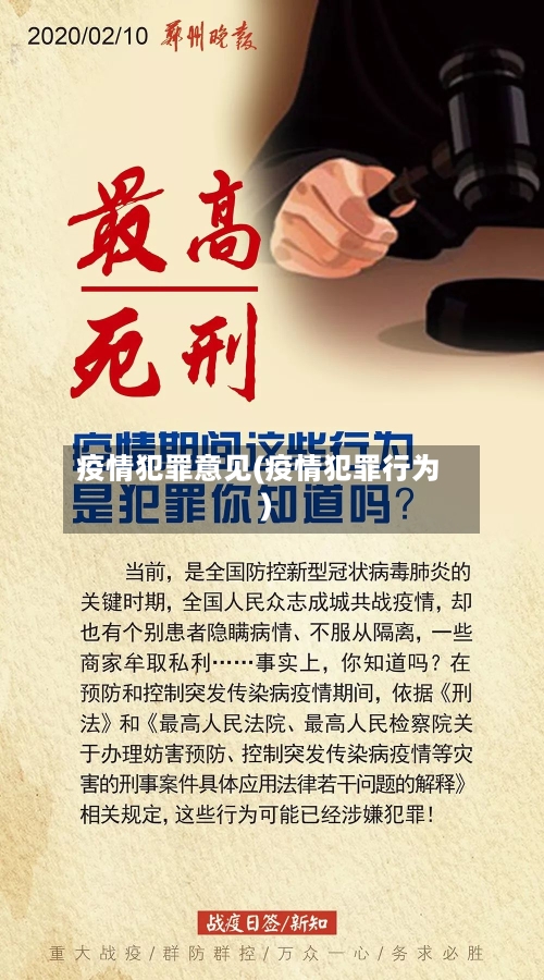 疫情犯罪意见(疫情犯罪行为)