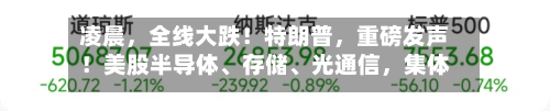 凌晨，全线大跌！特朗普，重磅发声！美股半导体、存储	、光通信	，集体重挫-第2张图片