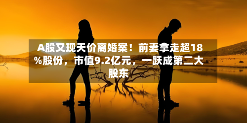 A股又现天价离婚案！前妻拿走超18%股份，市值9.2亿元	，一跃成第二大股东-第2张图片