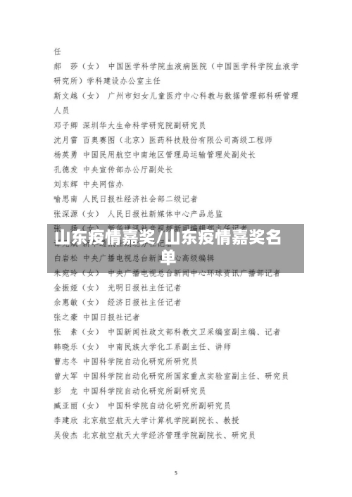 山东疫情嘉奖/山东疫情嘉奖名单-第2张图片