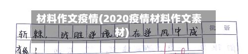 材料作文疫情(2020疫情材料作文素材)-第3张图片