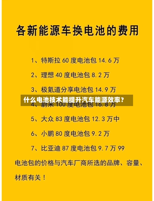 什么电池技术能提升汽车能源效率？