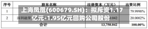 上海凤凰(600679.SH):拟斥资1.17亿元-1.95亿元回购公司股份-第2张图片