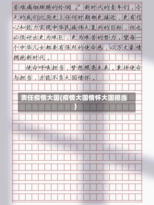 责任疫情大国(疫情大国情怀大国担当)