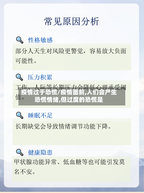 疫情过于恐慌/疫情面前,人们会产生恐慌情绪,但过度的恐慌是