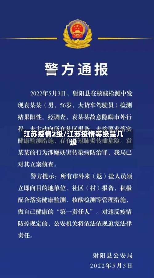江苏疫情2级/江苏疫情等级是几级-第1张图片