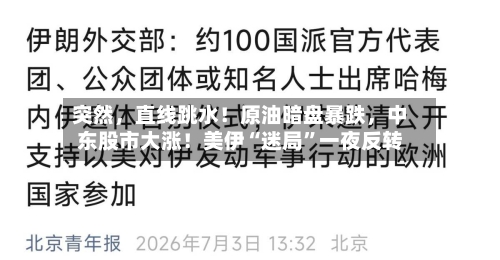 突然，直线跳水！原油暗盘暴跌，中东股市大涨！美伊“迷局”一夜反转-第2张图片