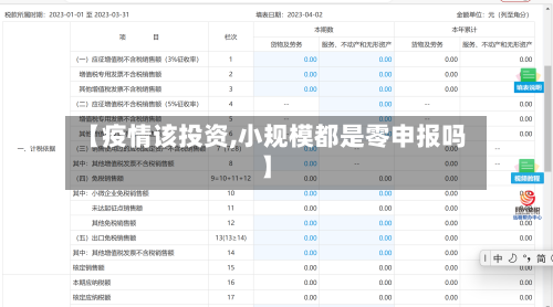 【疫情该投资,小规模都是零申报吗】-第3张图片