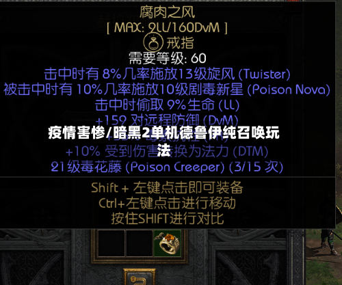 疫情害惨/暗黑2单机德鲁伊纯召唤玩法