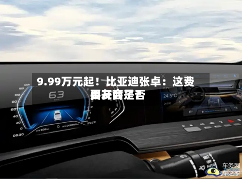 9.99万元起！比亚迪张卓：这费用，友商是否要开会了？-第3张图片