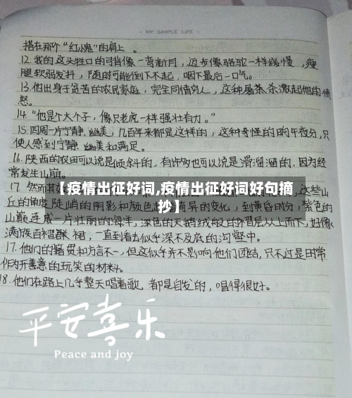 【疫情出征好词,疫情出征好词好句摘抄】