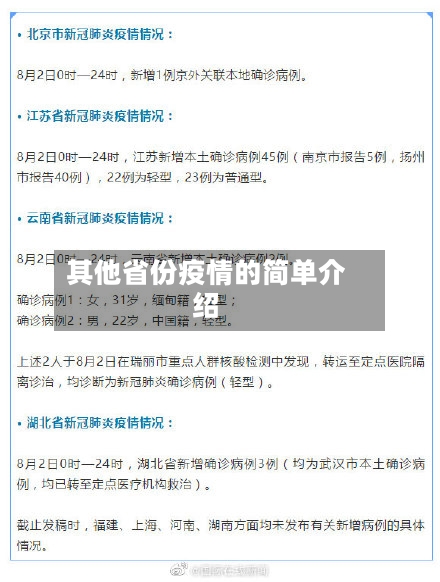 其他省份疫情的简单介绍