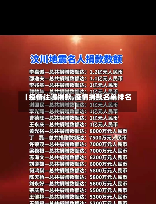 【疫情往哪捐款,疫情捐款名单排名】