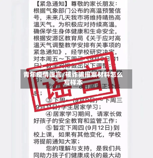 青年疫情谣言/被诈骗报案材料怎么写样本-第2张图片