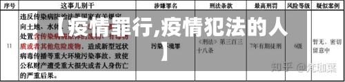 【疫情罪行,疫情犯法的人】
