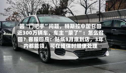 因“门把手”问题，特斯拉中国召回近300万辆车，车主“蒙了”：怎么召回？客服回应：贴纸9月底到店，3年内都能领，可在维保时顺便处理
