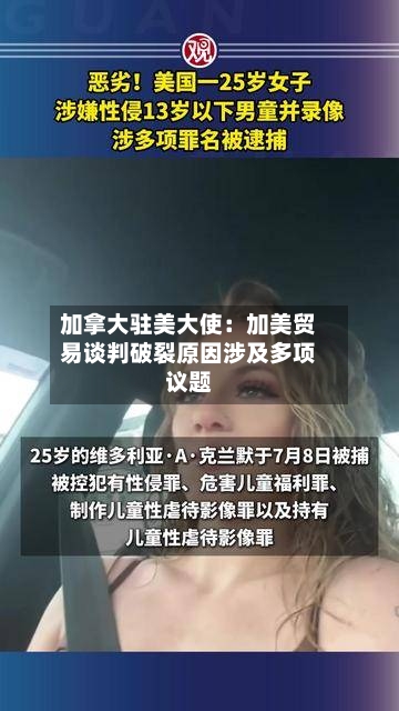 加拿大驻美大使：加美贸易谈判破裂原因涉及多项议题