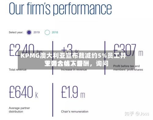 KPMG澳大利亚宣布裁减约5%员工并下调合伙人薪酬，询问业务大幅下滑
