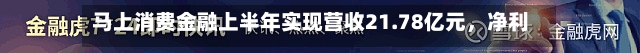 马上消费金融上半年实现营收21.78亿元，净利润3.6亿元-第2张图片
