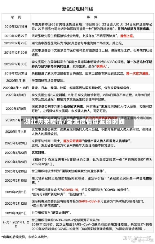 湖北历来疫情/湖北疫情爆发的时间